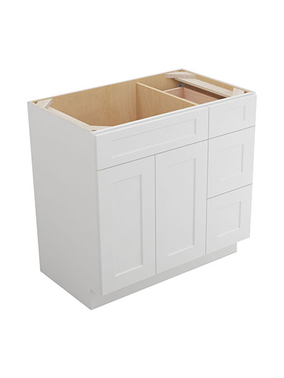 Shaker White V3621dr Vanity Combo Base Closed