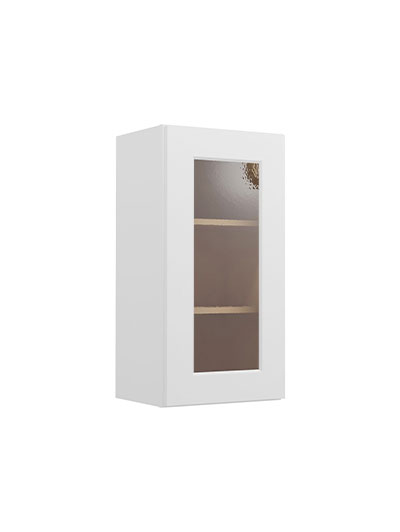 Shaker White W1530gd Glass Door Wall Cabinet Closed