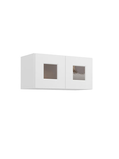 Shaker White W2412gd Glass Door Wall Stacker Cabinet Closed