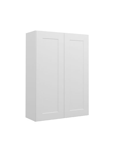 Shaker White W3042 Double Door Wall Cabinet Closed