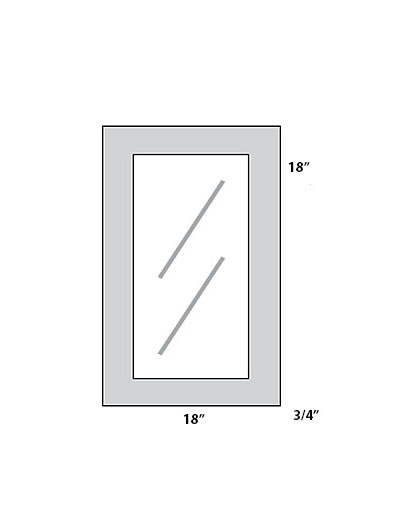 Dove White Shaker 18×18 Glass Door