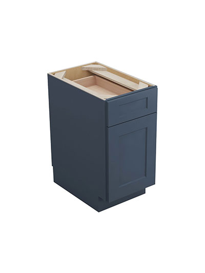 Oceana Blue Shaker B12 Single Drawer Single Door Base Cabinet Closed