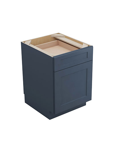 Oceana Blue Shaker B18 Single Drawer Single Door Base Cabinet Closed
