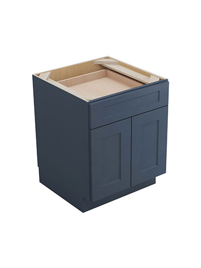 Oceana Blue Shaker B24 Single Drawer Double Door Base Cabinet Closed