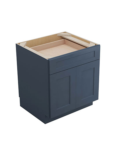 Oceana Blue Shaker B27 Single Drawer Double Door Base Cabinet Closed
