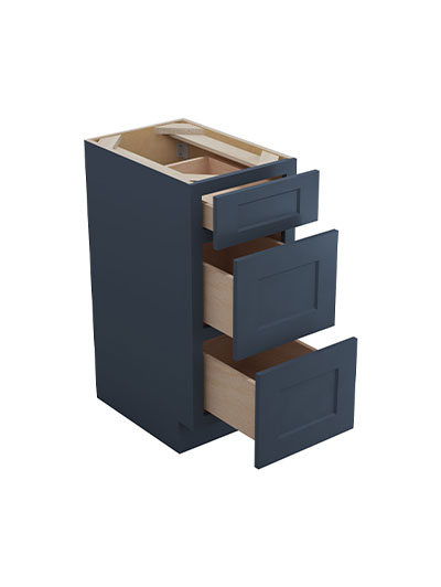 Oceana Blue Shaker 15″ Three Drawer Vanity Base