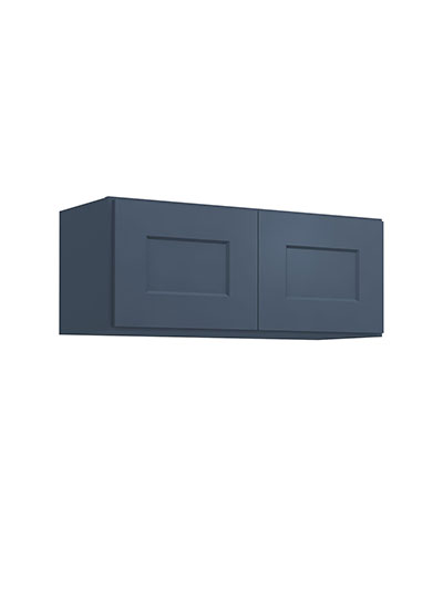 Oceana Blue Shaker W3012 Wall Bridge Cabinet Closed