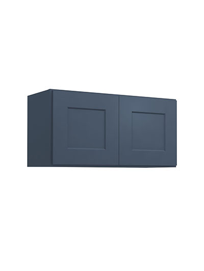 Oceana Blue Shaker W3015 Wall Bridge Cabinet Closed