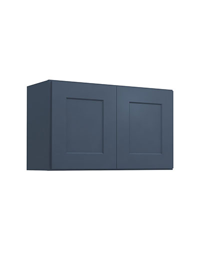 Oceana Blue Shaker W3018 Wall Bridge Cabinet Closed