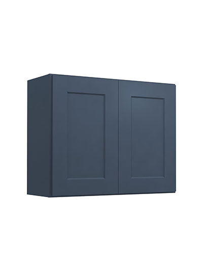Oceana Blue Shaker W3024 Wall Bridge Cabinet Closed