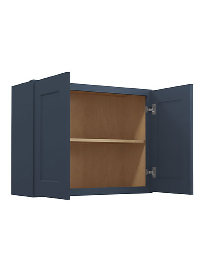 Oceana Blue Shaker 30×24 Double Door Wall Bridge Cabinet