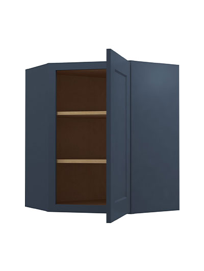 Oceana Blue Shaker 24×30 Wall Diagonal Corner Cabinet