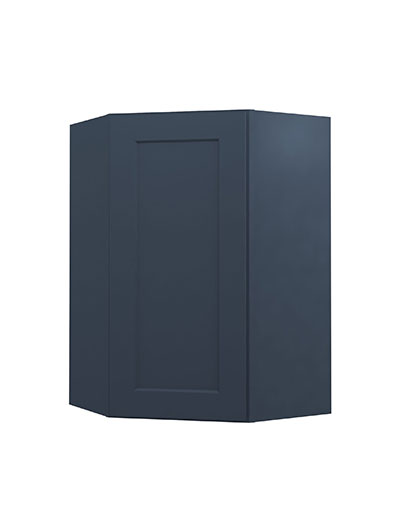 Oceana Blue Shaker Wdc2436 Wall Diagonal Corner Cabinet Closed