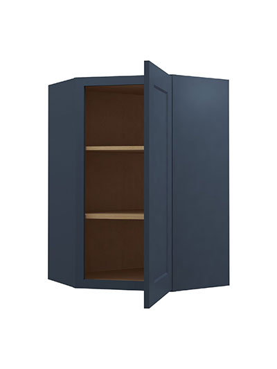 Oceana Blue Shaker 24×36 Wall Diagonal Corner Cabinet