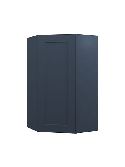 Oceana Blue Shaker Wdc2442 Wall Diagonal Corner Cabinet Closed