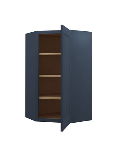 Oceana Blue Shaker 24×42 Wall Diagonal Corner Cabinet