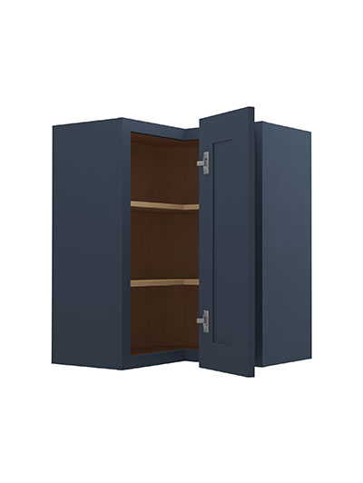 Oceana Blue Shaker 24×30 Easy Reach Corner Wall Cabinet