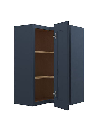 Oceana Blue Shaker 24×36 Easy Reach Corner Wall Cabinet