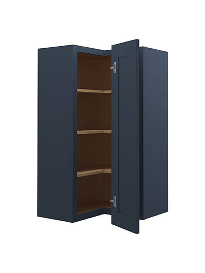 Oceana Blue Shaker 24×42 Easy Reach Corner Wall Cabinet