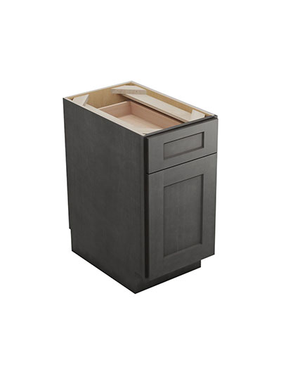 Shaker Cinder B15 Single Drawer Single Door Base Cabinet Closed