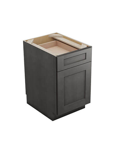 Shaker Cinder B18 Single Drawer Single Door Base Cabinet Closed