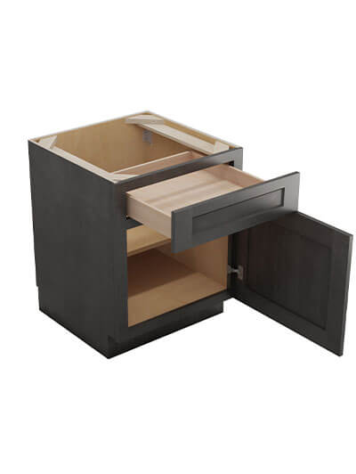 SCN-B21: Shaker Cinder 21″ Single Drawer Single Door Base Cabinet