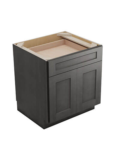 Shaker Cinder B24 Double Door Single Drawer Cabinet Closed