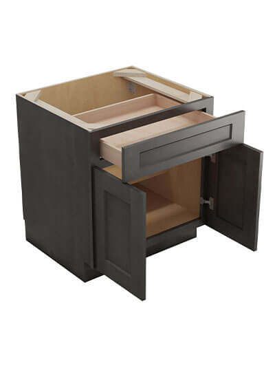 SCN-B24: Shaker Cinder 24″ Double Door Single Drawer Cabinet