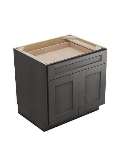 Shaker Cinder B27 Double Door Single Drawer Cabinet Closed