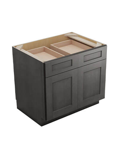 Shaker Cinder B30 Double Door Double Drawer Cabinet Closed