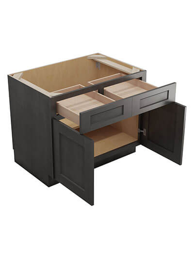 SCN-B33: Shaker Cinder 33″ Double Door Double Drawer Cabinet