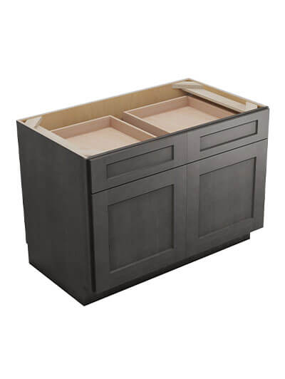 Shaker Cinder B36 Double Door Double Drawer Cabinet Closed