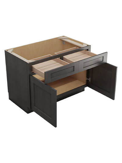 SCN-B36: Shaker Cinder 36″ Double Door Double Drawer Cabinet