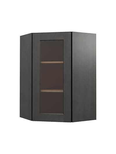 Shaker Cinder Dcw2436gd Diagonal Glass Door Wall Cabinet Closed