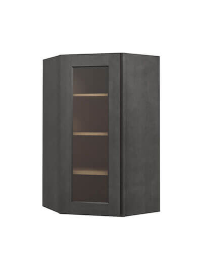 Shaker Cinder Dcw2442gd Diagonal Glass Door Wall Cabinet Closed