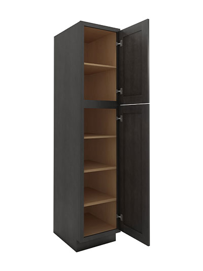 SCN-U188424: Shaker Cinder 18″ Utility Cabinet Two Doors 84″ H