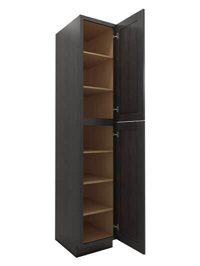SCN-U189624: Shaker Cinder 18″ Utility Cabinet Two Doors 96″ H