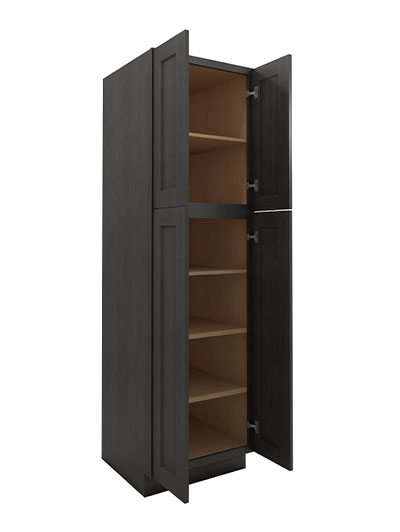 SCN-U248424: Shaker Cinder 24″ Utility Cabinet Four Doors 84″ H