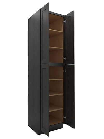 SCN-U249624: Shaker Cinder 24″ Utility Cabinet Four Doors 96″ H