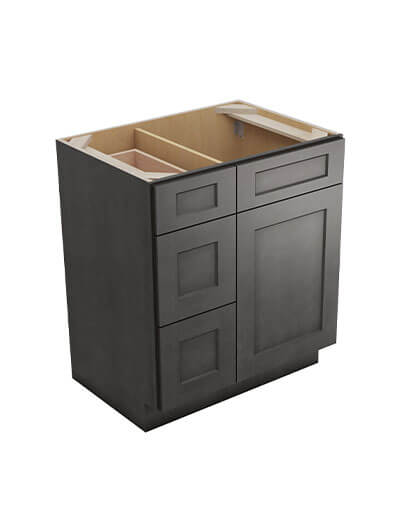 Shaker Cinder V3021dl Vanity Combo Base Closed