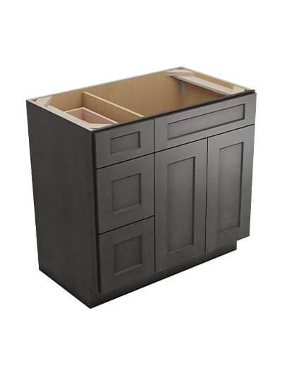 Shaker Cinder V3621dl Vanity Combo Base Closed