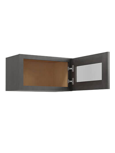 SCN-W2112GD: Shaker Cinder 21″ Glass Door Wall Stacker Cabinet Single Door 12″ H