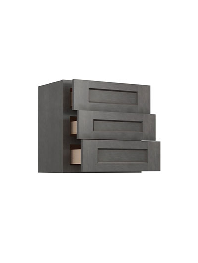 SCN-W3D18: Shaker Cinder 18″ Three Drawer Wall Cabinet