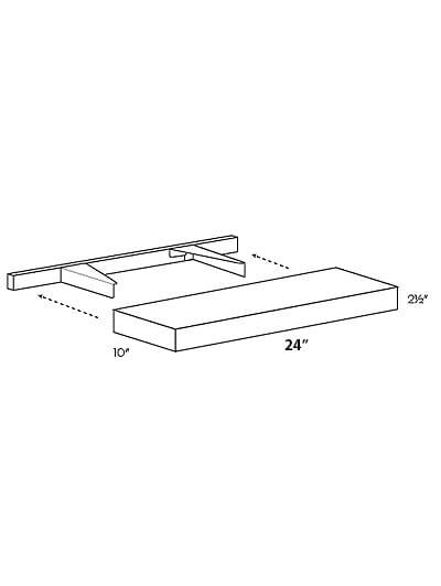 L10-F-SHELF-24: Luxor White Floating Shelf