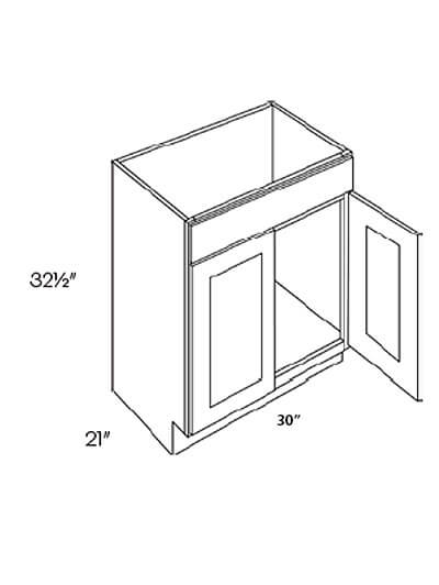 L02-V30-HA: Luxor Smokey Grey 30″ Double Door Vanity Base ADA