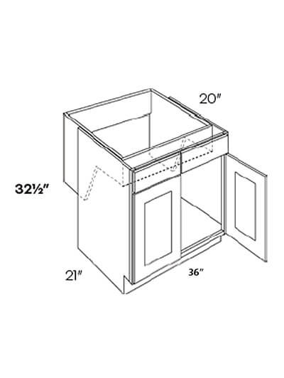 L03-V36-HR: Luxor Misty Grey 36″ Removable Vanity Base Cabinet ADA
