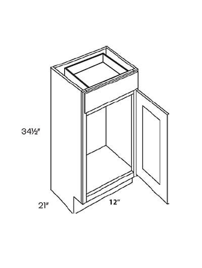 L11-VB12: Luxor Espresso 12″ Single Door and Single Drawer  Vanity Base