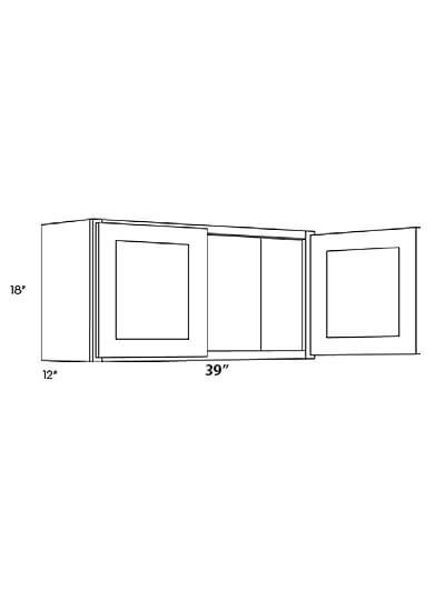 L02-W3918: Luxor Smokey Grey 39″ Double Door Bridge Cabinet