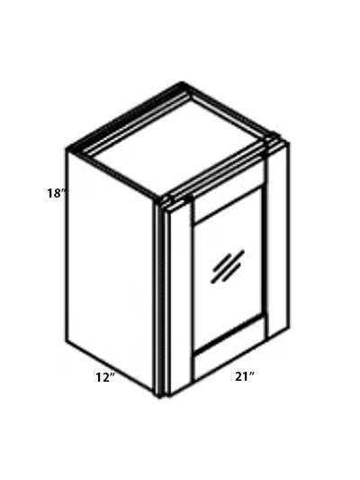 Pristine White Shaker 21″x18″ Glass Door Wall Cabinet