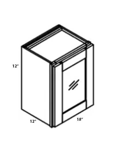 Rockport White 18″x12″ Glass Door Wall Cabinet